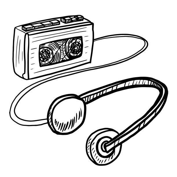 白色背景的卡式录音机图片下载