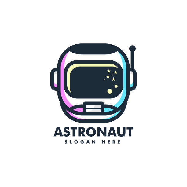 矢量插图宇航员简单吉祥物风格。图片下载