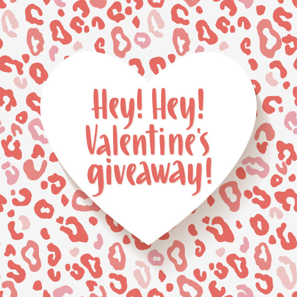 情人节赠送的。装饰模板与字母和爱的背景社交媒体比赛和特别优惠。图片下载