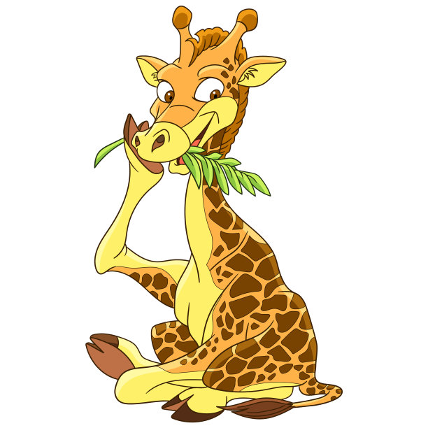 卡通动物长颈鹿图片下载