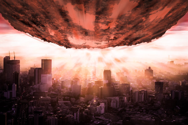 巨大的陨石和东京城图片下载