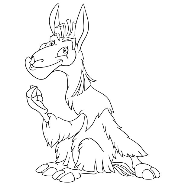 卡通喇嘛动物着色图片下载