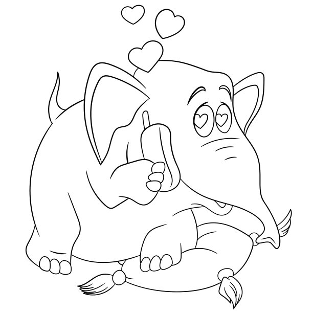 浪漫的卡通大象图片下载