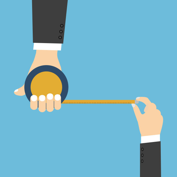 测量卷尺在人的手上，扁平人攀登图片下载