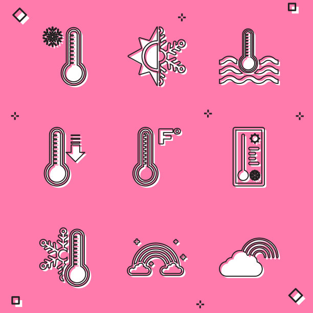 设置气象温度计，太阳和雪花图片下载