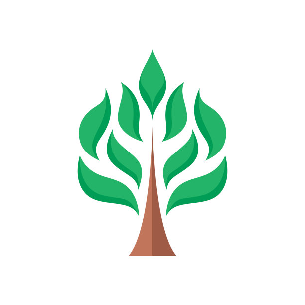 树木标志设计抽象自然概念一图片下载