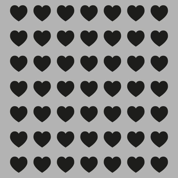 灰色背景上的黑色心形图案图片下载
