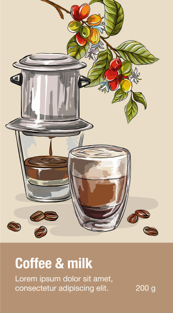 横幅咖啡加牛奶，可用于图片下载
