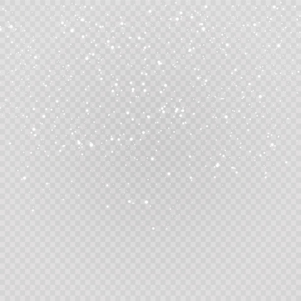 现实的雪花。隔离在透明背景上。矢量图图片下载