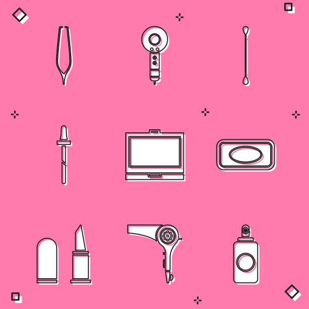 集眉镊子、吹风机、棉签为图片下载