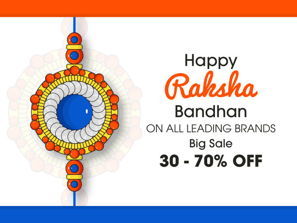 印度Raksha Bandhan节装饰rakhi矢量图图片下载