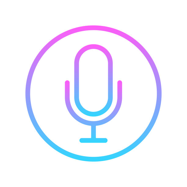 彩色矢量剪贴画插图微。这个标志是一个白色背景上的麦克风图标。图片下载