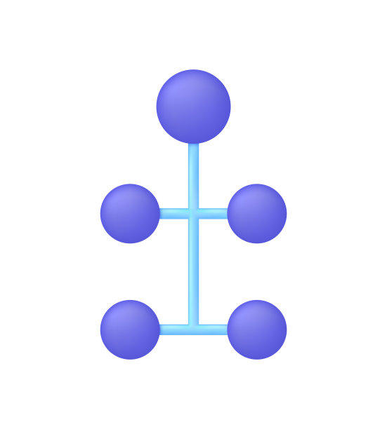 3D层次图标孤立在白色背景。企业管理下属结构。委派任务。图片下载