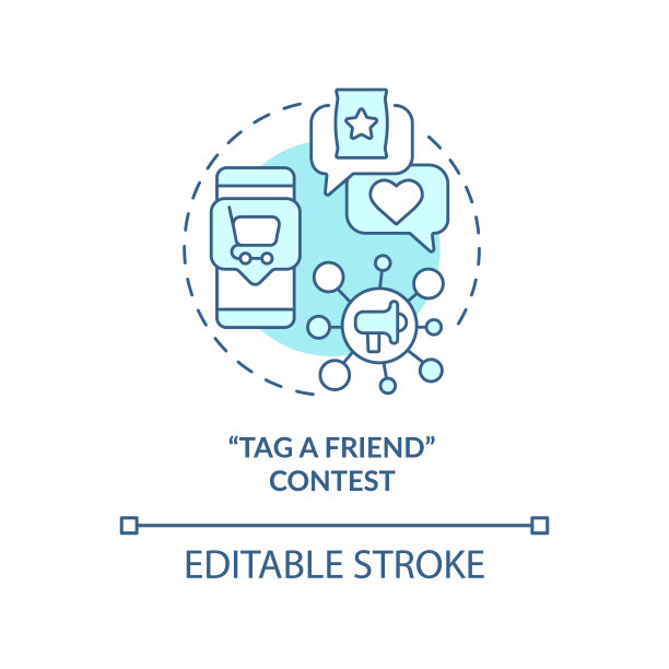 标签朋友比赛蓝绿色概念图标图片下载