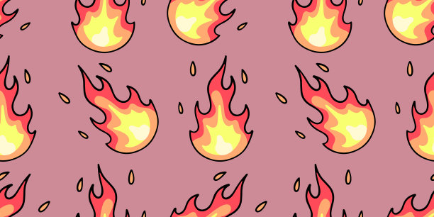 火焰或火焰无缝图案手绘图片下载