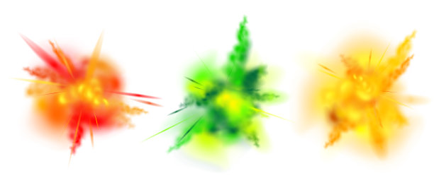 逼真的彩色喷溅设计概念集图片下载