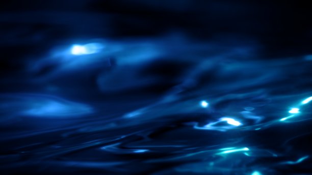 抽象反射优雅的蓝色液态水和油着陆页面和旗帜背景图片下载