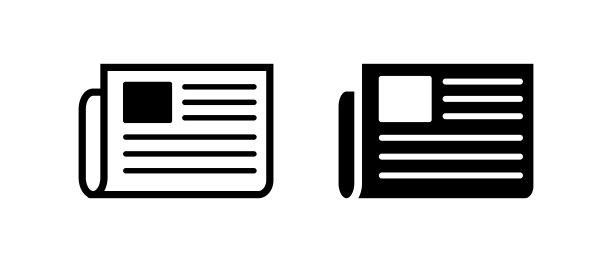 报纸的图标集。新闻文章。向量。图片下载