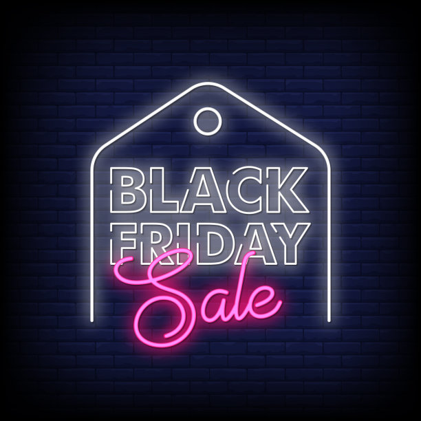 黑色星期五销售霓虹灯招牌风格的文字图片下载