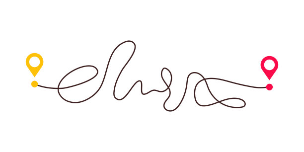 从A点到b点的复杂路径和简单路径计划和现实生活的混乱简化。弯曲的虚线。矢量图图片下载