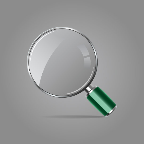 绿色手柄的放大镜图片下载