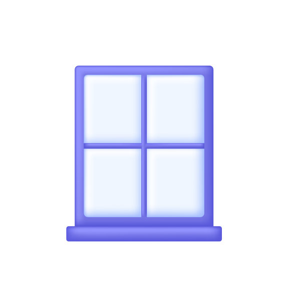 3D窗口图标孤立在白色背景。可以用于许多目的。图片下载