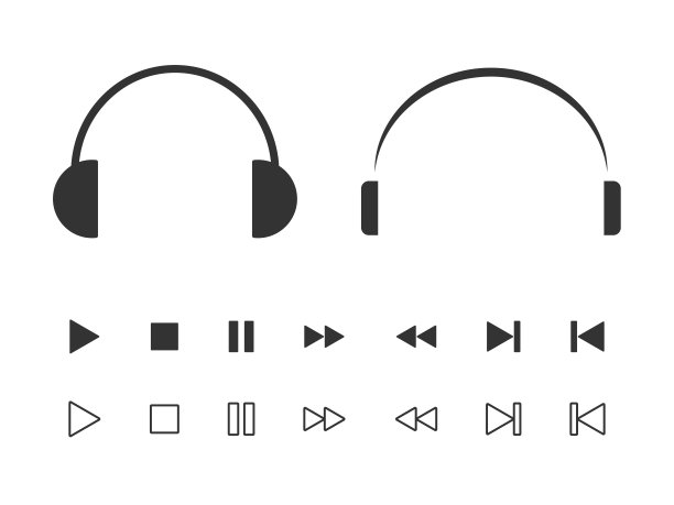 耳机扬声器图标插图设置图片下载
