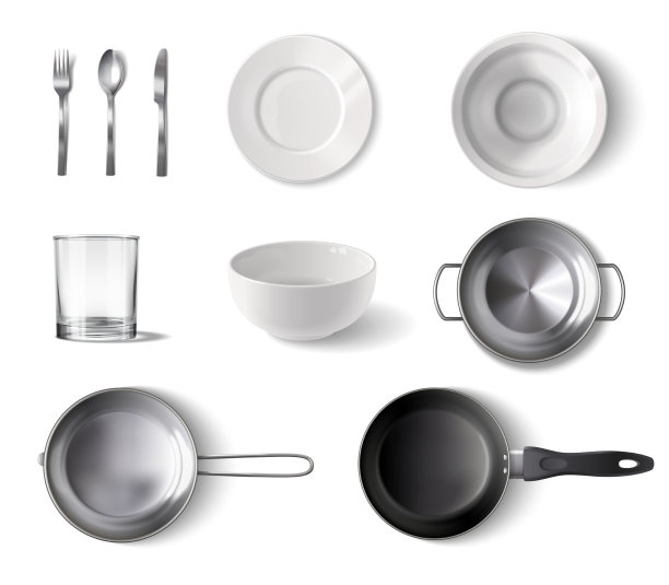 餐具现实的设置图片下载