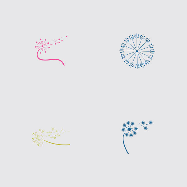 蒲公英标志和标志花设计图片下载