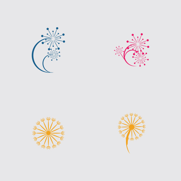 蒲公英标志和标志花设计图片下载