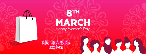 妇女日封面设计迎宾传单横幅图片下载