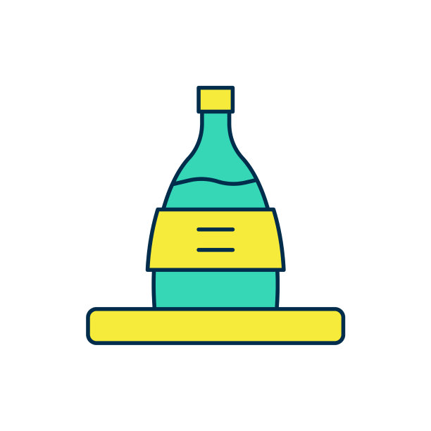 装满轮廓瓶的清酒图标孤立上图片下载
