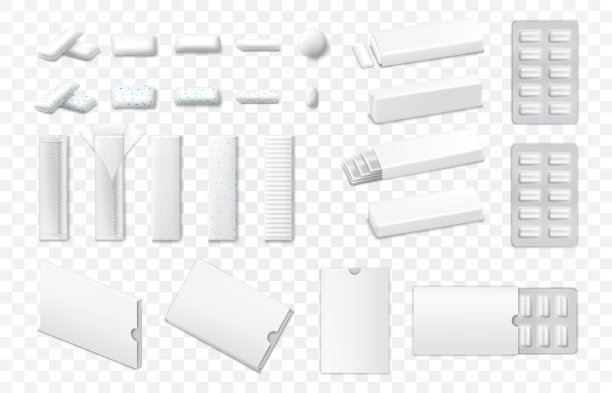 套现实口香糖的各种形状在图片下载