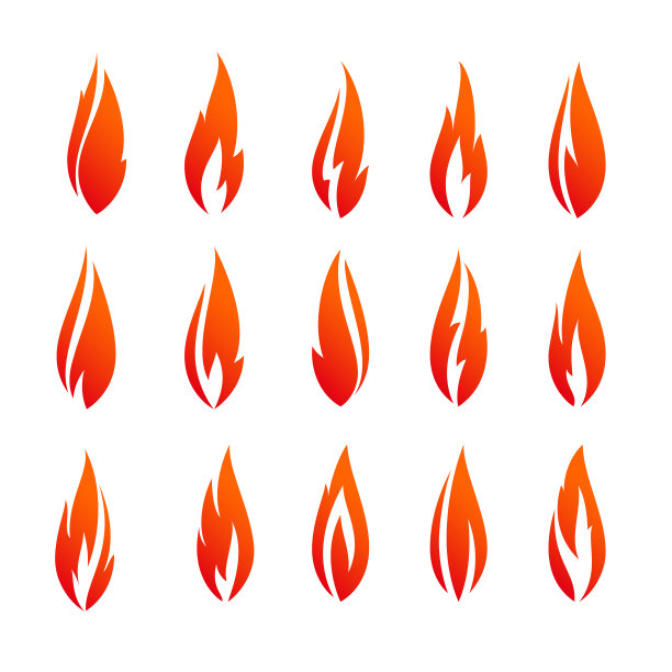 火焰设置橙色图标图片下载
