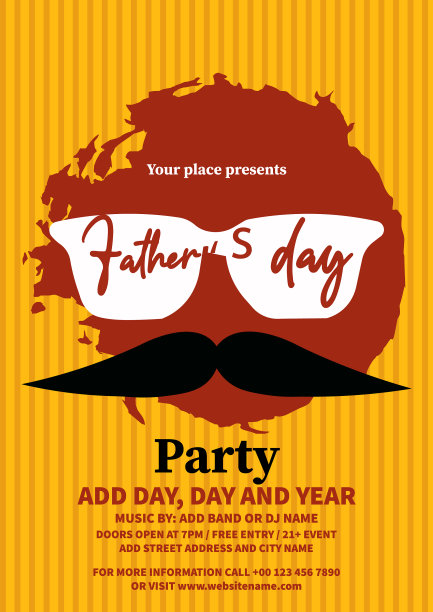 父亲日派对海报传单设计图片下载