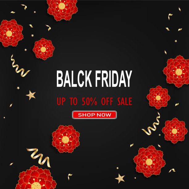 明信片黑色星期五活动购物营销图片下载