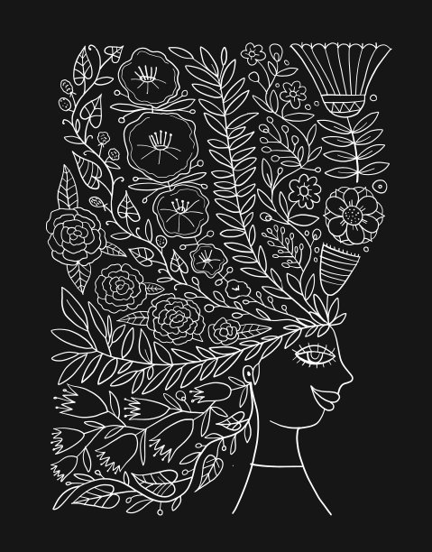 花的女性肖像漂亮的女人与花图片下载