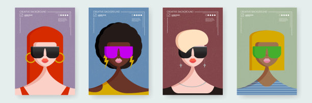 现代抽象封面设置了抽象女性图片下载