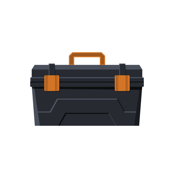 孤立的黑色工具箱专业工具箱图片下载