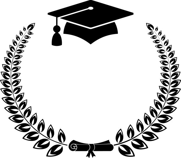 毕业标志月桂花环大学毕业生图片下载