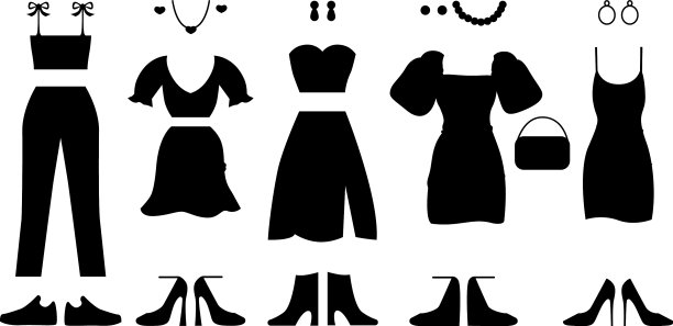 廓形连衣裙衬衫和裙子套装鞋子图片下载