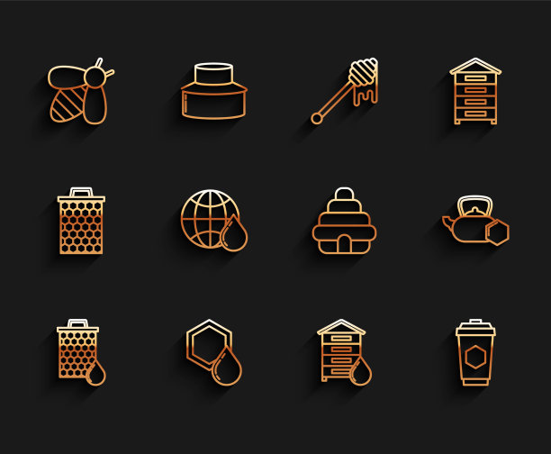 集线蜂房蜂箱为蜜蜂杯茶图片下载