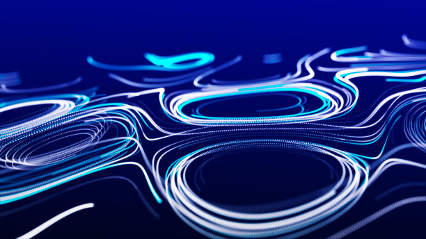 流的粒子。大数据可视化。数字技术浪潮。未来的网络空间。摘要网络安全背景。3 d渲染。图片下载