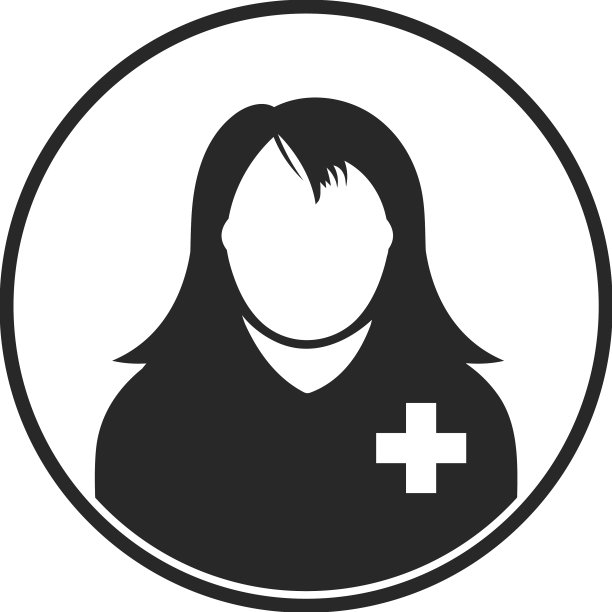 女性患者资料图标与圆形形状图片下载