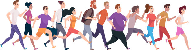 人群户外跑步慢跑人健康图片下载