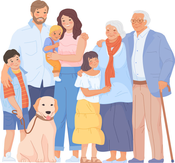 有十几岁孩子的大家庭的亲戚图片下载