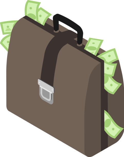 装满现金的公文包组成图片下载