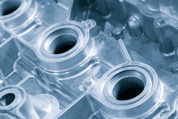 开式缸体汽油发动机。特写，工业金属加工概念图片下载