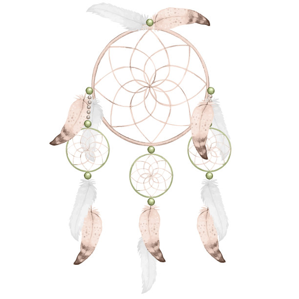 水彩波西米亚本土捕梦网图片下载