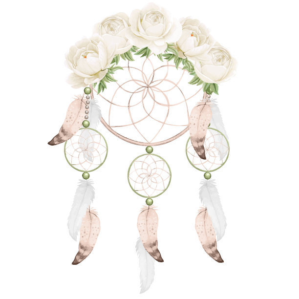 水彩波西米亚本土捕梦网图片下载